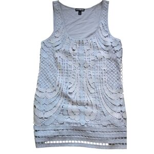 Express Metallic Silver Sleeveless Top